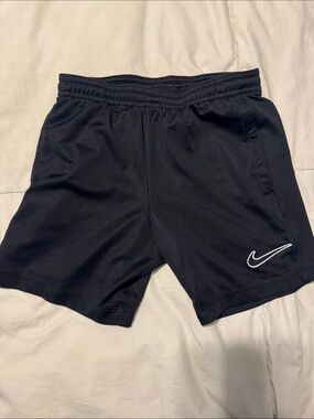 Nike Black Athletic Training Shorts with White Swoosh